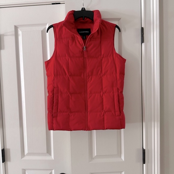 Lands' End Jackets & Blazers - Lands' End Red Down Puffer Vest